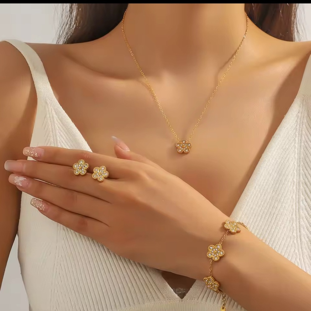 18k Gold plated stainless steel set